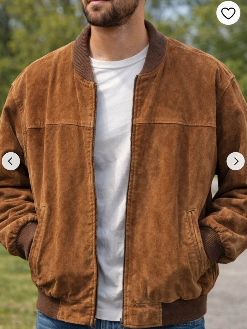 Vintage Boston Harbour Jacket Brown Leather Suede Large